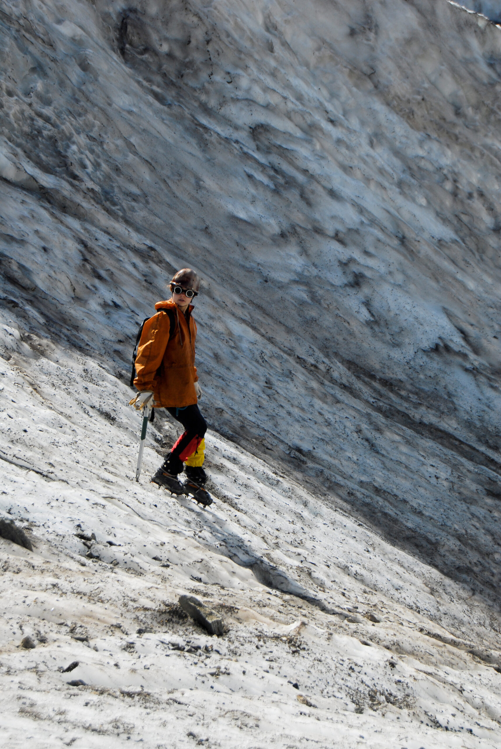 Mountaineer girl at the glacier